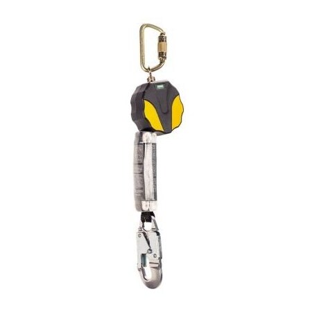 Msa Safety Workman Mini Pfl, 6', Single-Leg, Al36C Aluminum Snaphook, Yellowithblack 10157844